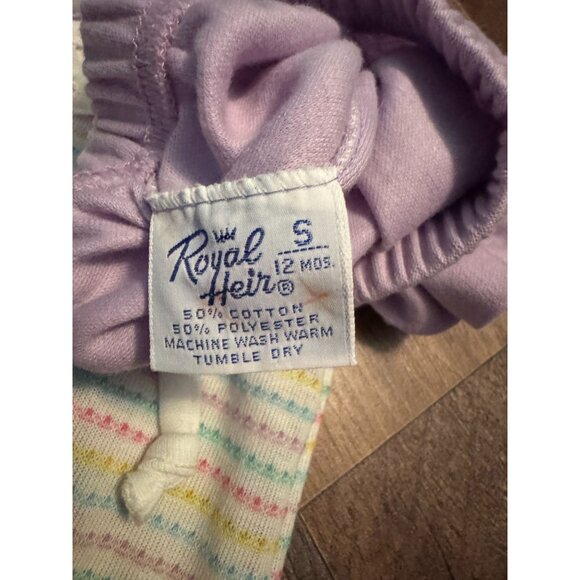 VTG Baby Girl 2-Piece Outfit Royal Heir Sz 12 Mos  Striped Top & Purple Shorts - Picture 6 of 8